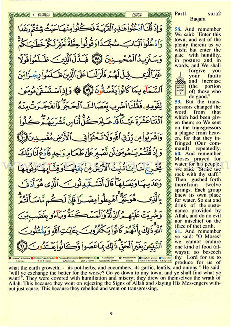 Tajweed Qur'an (Whole Qur'an, With Meaning Translation in English) (Colors May Vary) مصحف التجويد