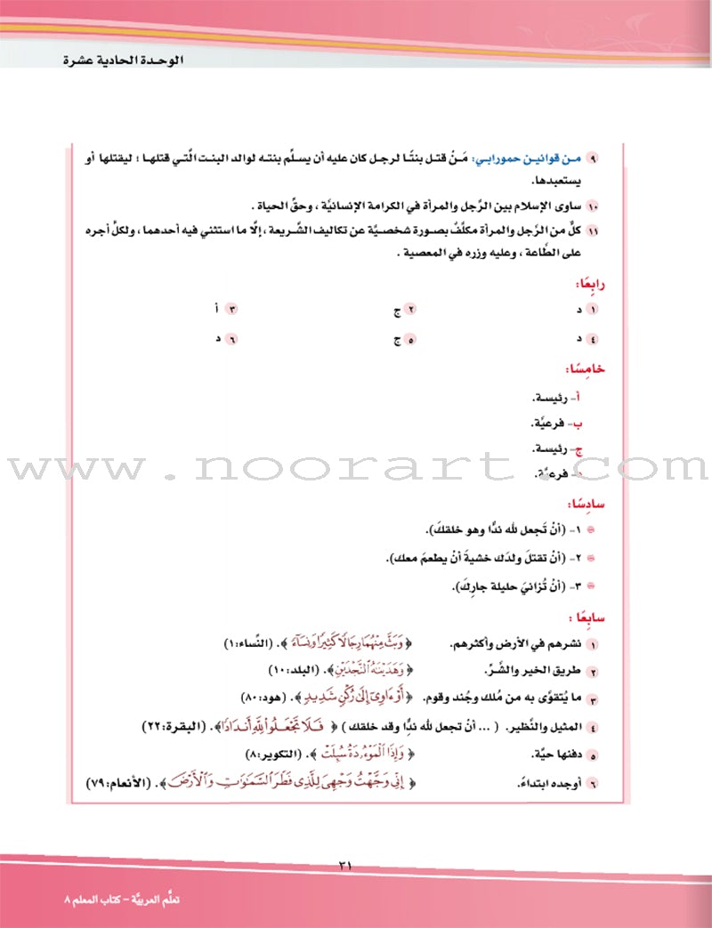 ICO Learn Arabic Teacher Guide: Level 8, Part 2