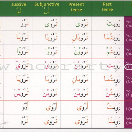 Gateway to Arabic Verb Conjugation Flashcards - Set One: Form One Verbs (50 Double-Sided Cards)