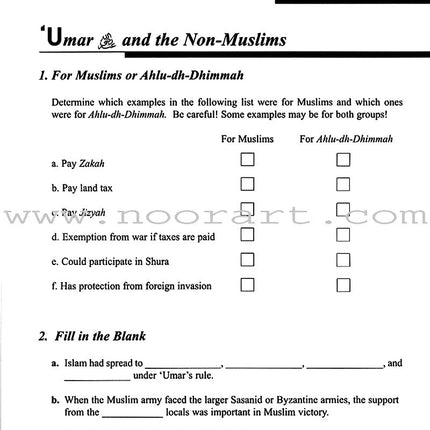The History of Al-Khilafa Ar-Rashidah Workbook