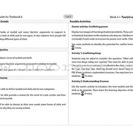 Safar Teacher's Guide for Islamic Studies: Level 6