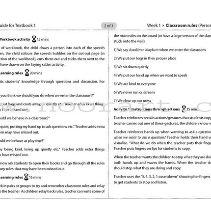 Safar Teacher's Guide for Islamic Studies: Level 1