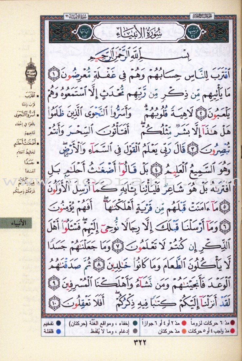 Tajweed Qur'an (Whole Qur'an, With Zipper, Size: 3"×4") مصحف التجويد