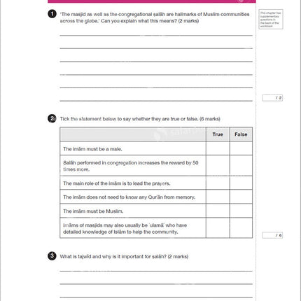 Safar Islamic Studies Workbook: Level 8