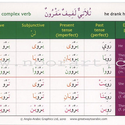 Gateway to Arabic Verb Conjugation Flashcards - Set One: Form One Verbs (50 Double-Sided Cards)