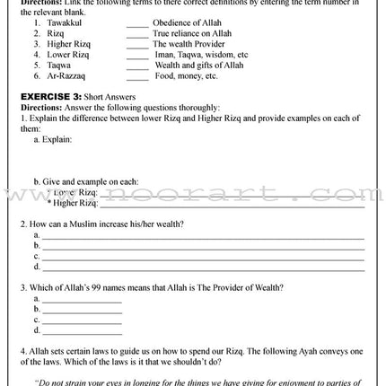 Learning Islam Worksheets: Level 3 (8th Grade)