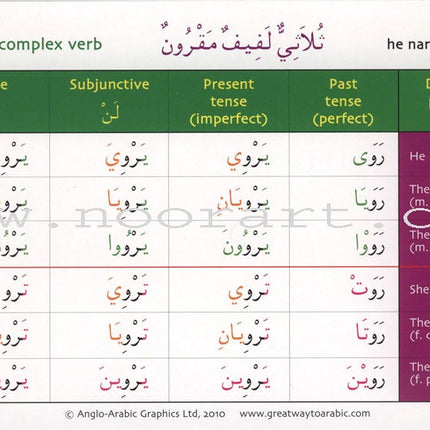 Gateway to Arabic Verb Conjugation Flashcards - Set One: Form One Verbs (50 Double-Sided Cards)